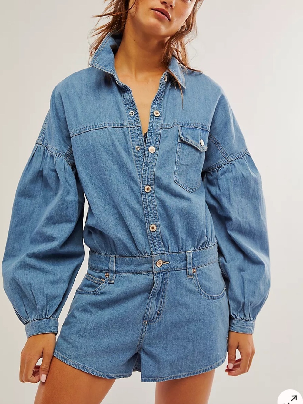 We the Free Zodiac Chambray One Piece Romper